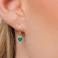 thumbnail image 3 of Gem Stone King 14K Yellow Gold London Blue Topaz Earrings for Women | 1.10 Cttw | Gemstone November Birthstone | Heart Shape 5MM, 3 of 6