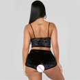 thumbnail image 4 of Tbopshirt Lingerie for Women,Womens Lingeries Set New Women Fashion Lingerie Velvet Camisole Bow Shorts Set Plus Size Bra Underwear,Valentines Day Gift for Her, 4 of 9