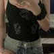 thumbnail image 4 of Traje de baño Kawaii de Hello Kitty de una pieza, Sanrio Y2K con perforación caliente, tirantes negros para chica picante, Top fino a la moda para mujer, 4 of 4