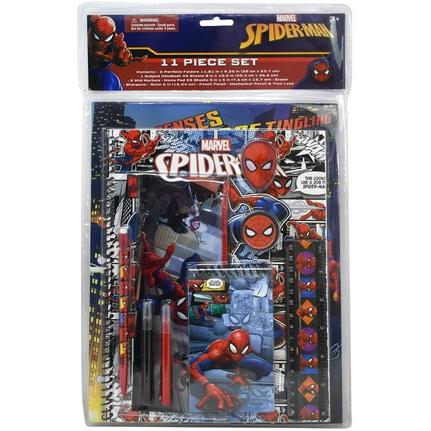 Set de material escolar Innovative Designs Spiderman, 11 piezas