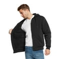 thumbnail image 4 of 9 Crowns Essentials Mens Full Zip Sherpa Lined Fleece Hoodie Jacket (Black, XX-Large), 4 of 6