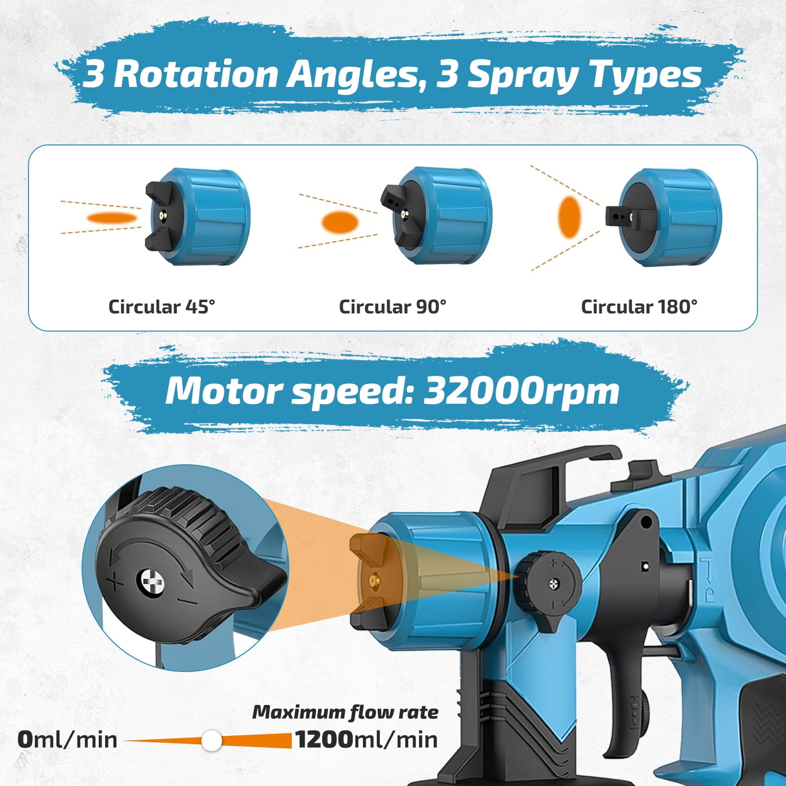ATUPEN Paint Sprayer, 800Watts Electric Spray Paint Gun for Furniture Home Interior House