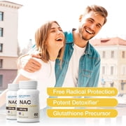 Puregen Labs N-Acetyl-L-Cysteine (NAC) 600mg, Supports Immune, Respiratory, Liver Health - NAC 600 mg - Potent Antioxidant Support, Free-radicals, Easy to Absorb - 60 Veggie Capsules - 2PK