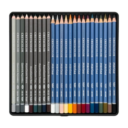 UPC: 9014400325213 | Cretacolor The Aquarino Box Watercolor Drawing 24-Piece Set