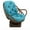 Aqua Blue, variant on International Caravan Rattan Swivel Rocker with Micro Suede Cushion