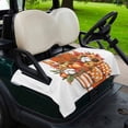 thumbnail image 2 of Golf Cart Seat Covers for 2 Seater,Burnt Orange Floral Microfiber Cart Seat Towel Blanket,Rustic Pumpkin Sunflower Botanical Striped Absorbent NonSlip Bench Seats Protector for Golf Course 51"x31", 2 of 9