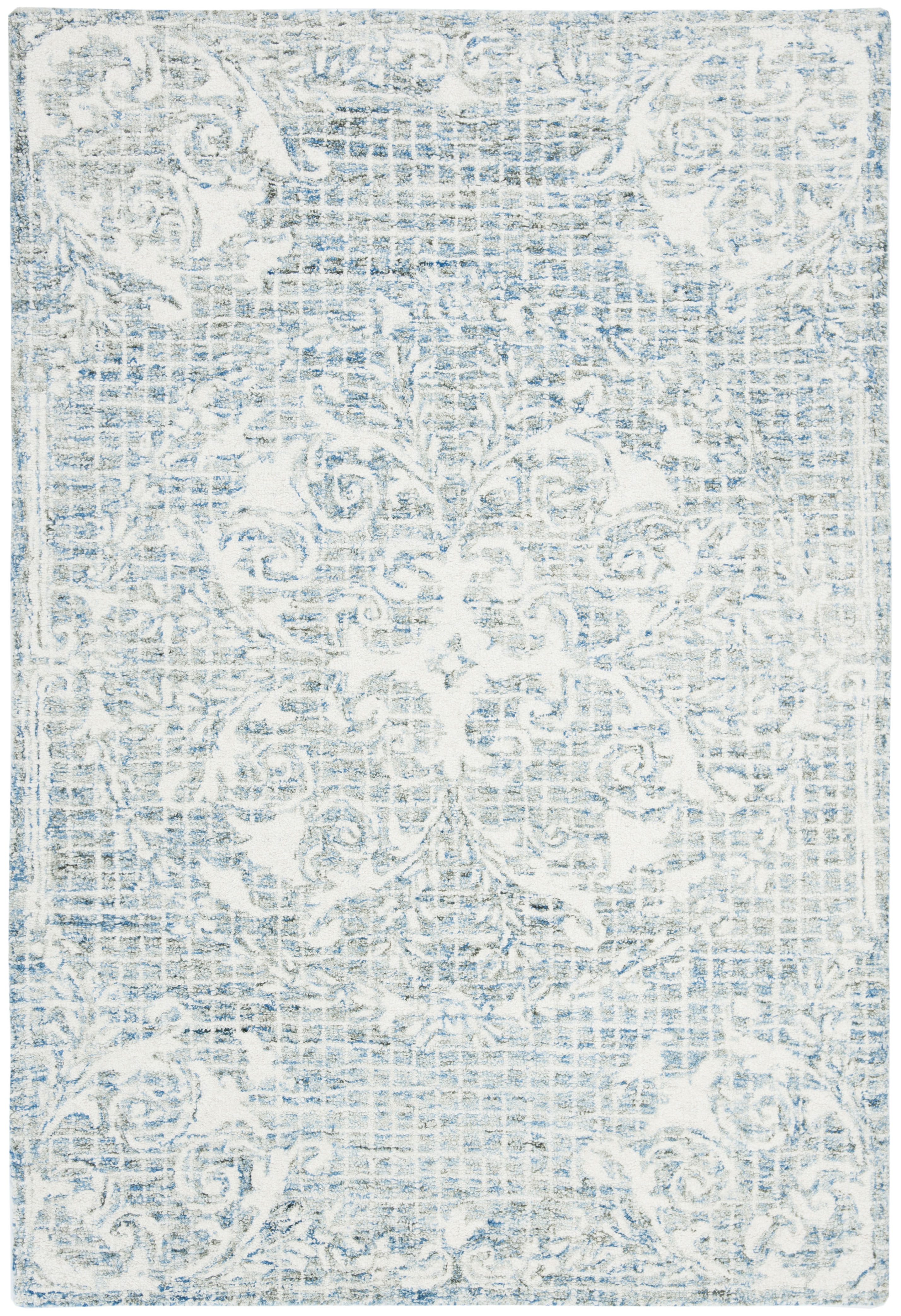 SAFAVIEH Abstract Bryanne Floral Wool Area Rug, Light Blue, 4' x 6'