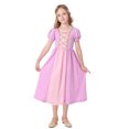 thumbnail image 2 of Spazoro Kids Girls Dresses, Solid Color Round Neck Fashion Short Sleeve Princess Dress for Child Girls Pink Size 4-5T, 2 of 5