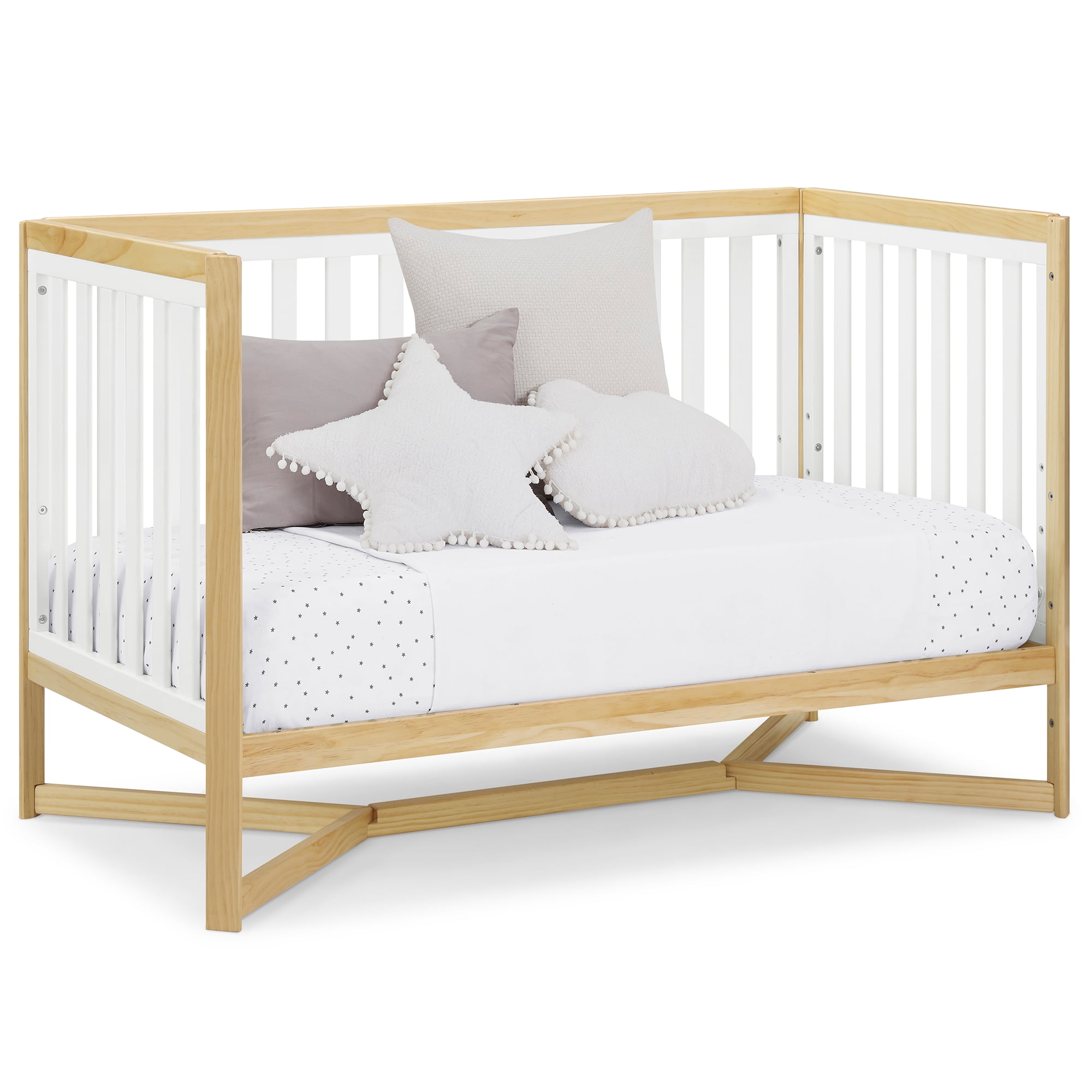 Delta Children Tribeca 4-in-1 Convertible Baby Crib, Greenguard Gold Certified, Bianca White w/Natural