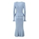 thumbnail image 4 of ZJYT Elegante vestido de suéter de punto de una pieza con volantes y cuello en V para mujer Otoño 2024 Vestido de fiesta de noche con mangas acampanadas y trompeta, 4 of 5