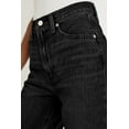 thumbnail image 2 of Women's Black Raw Hem Straight Leg Loose High Waist Jeans - Casual Everyday Style - [ZhiHiMeRi] | 10, 2 of 6