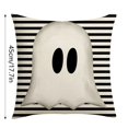 thumbnail image 2 of Halloween Striped Linen Pillow Cover Halloween Patterns Soft Durable Machine Washable for Home Living Room Sofa Decoration, 2 of 4