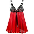 thumbnail image 2 of FhsagQ Lingerie Ensembles pour Femmes Grande Taille Sans Entrejambe Lingerie en Dentelle pour Femmes sous-Vêtements Corset Imprimé Tenue de Nuit Pyjama Robe Ensembles de Lingerie pour Femmes Sans Entrejambe Rouge Lingerie pour Femmes Résille Noir XXXXXL, 2 of 4