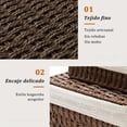 thumbnail image 2 of 3 Piezas Canastas Organizadoras, Cesta de Almacenamiento Rectangular, Canasta con Forro de Tela Extraíble, Cestas Tejida a Mano para Hogar, 2 of 4