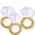 thumbnail image 2 of 3 piezas de decoración para sala de bodas, diseño de boda, anillo de panal, decoración creativa de papel para fiesta, decoración de fondo, flores de papel, anillo de bola, decoración colgante para p, 2 of 4