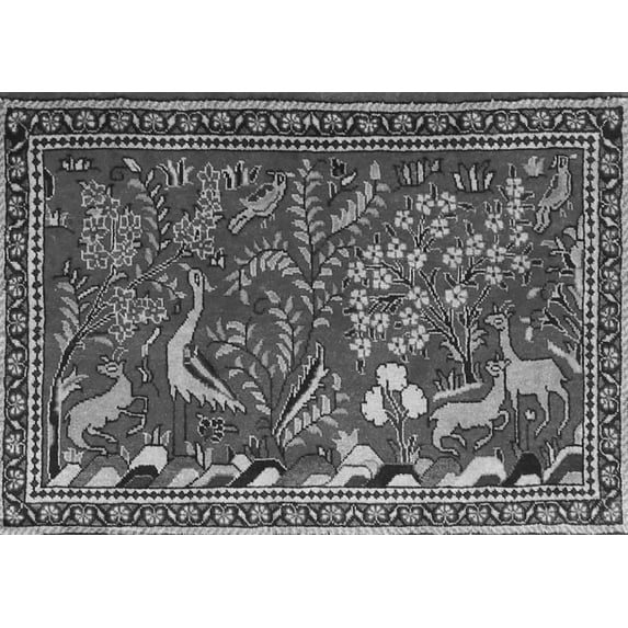 Ahgly Company Indoor Rectangle Animal Gray Traditional Area Rugs, 3' x 5'