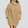 thumbnail image 2 of cfhntfmh Oversized Sweater for Women Casual Fall Winter Pullover Tops Turtleneck Long Sleeve Solid Color Knit Pullover, 2 of 3