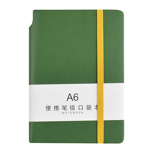 Cuaderno horizontal A6 con papel engrosado - Cubierta dura de cuero, 80 hojas, 5,8 x 4,1 pulgadas, para oficina, diario y toma de notas