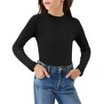thumbnail image 2 of Oudiya Girls Half Turtleneck Long Sleeve Sweater Tops Knit Slim Fit Pullover Blouse for Kids 6-14Y, 2 of 7