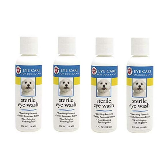 MPP Sterile Eye Wash Dog Grooming Tear Stain Remover Soothing Gentle Formula 4oz (Four Bottles)