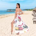 thumbnail image 6 of FORMRS Womens Long Sarong Beach Wrap Semi-Sheer Bikini Skirt Bathing Swimsuit Cover Up, Christmas Penguin, 6 of 7