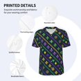 thumbnail image 5 of Fotbe Mardi Gras Strings of Beads Baseball Jersey Shirt for Men and Women, Casual Short Sleeves Button Down T-Shirt-XX-Large, 5 of 9