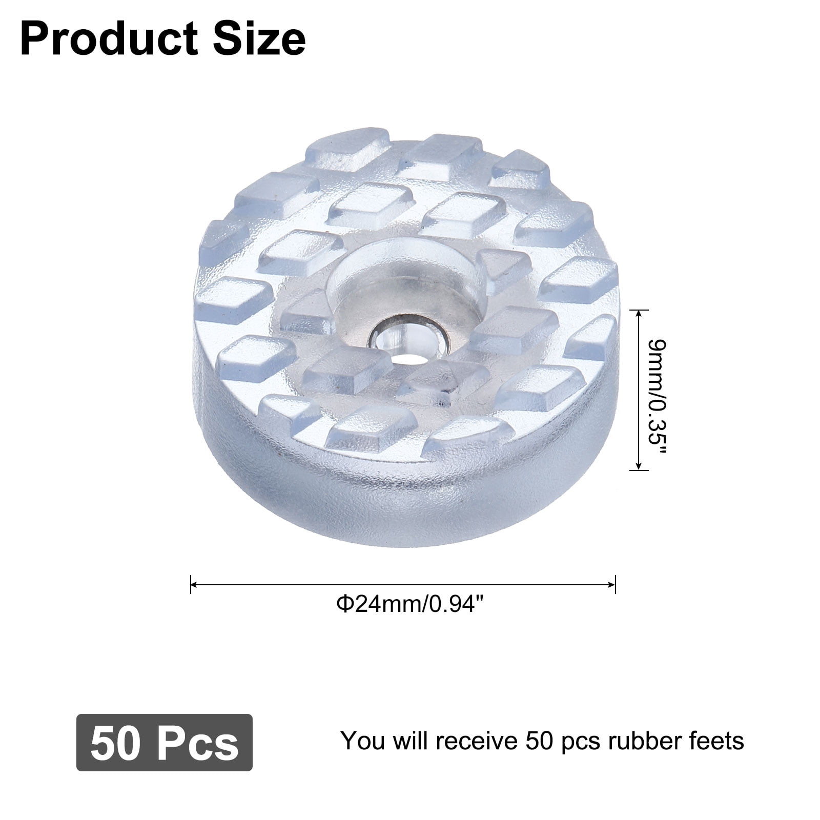Unique Bargains Clear Round Rubber Bumpers Washers Cutting Board Feet 0.35"H x 0.94"D