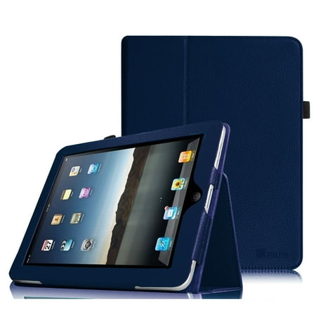 Ipad First Generation Case Fintie Apple iPad 1st Generation Folio Case - Slim Fit Vegan Leather Stand Cover with Stylus Holder - Navy ()