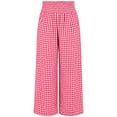 thumbnail image 2 of DAKIMOE Pajama Pants Women Palazzo Pants High Waisted Gingham Stripe Lounge Pants Wide Leg PJ Bottoms for Women Valentine's Day, 2 of 10