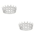 thumbnail image 4 of Ruiboury Exquisite Craft And Detailed Carved Wedding Hair Crown For Brides Wide Application Tiaras And Crowns Silver + white 2Set, 4 of 6