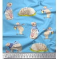 thumbnail image 1 of Soimoi Rayon Crepe Fabric Cycle,Rabbit & Bear Kids Print Fabric by the Yard 46 Inch Wide, 1 of 2