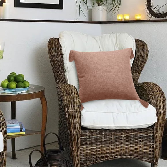 Cqxid Pillow Case Under $5 1 PCS Pillowcase Cotton And Tassel Pillowcase Household Simple Literary Farmhouse Pillow Covers 18x18 Cushion Case Spring Decorations For Sofa Couch