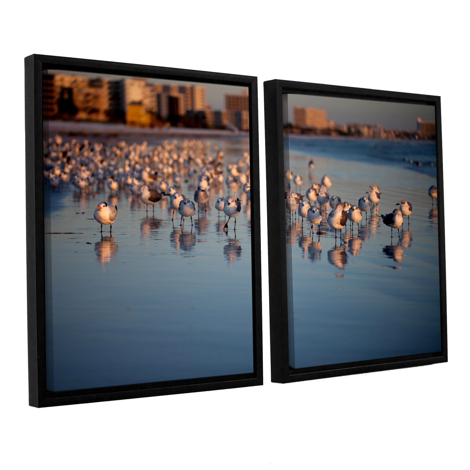 ArtWall Lindsey Janich "Seagulls II" 2-Piece Floater Framed Canvas Set