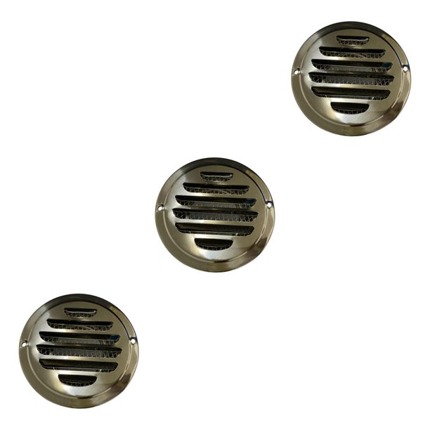 Wosthever Rejilla con persiana Rejillas de ventilación de aire de acero inoxidable para la pared de la casa 80 mm Type1