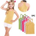 thumbnail image 2 of FamilyThread 5 Pack Girls Tank Tops Solid Sleeveless Undershirts Scoop Neck Undershirts Soft Tops For 1-13Y, 2 of 9