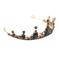 thumbnail image 3 of EeaseMX Tocado de cristal con corona barroca negra, decoración de cabeza de diamantes de imitación, Tiara de aleación, accesorios para fotos de boda para novia y mujer, 3 of 7