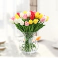 thumbnail image 4 of PAMINGONO Red Artificial Tulips Silk Flowers Uv Resistant Faux Tulips for Wedding and Garden, 4 of 5