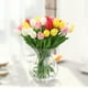 thumbnail image 4 of EeaseMX Tulipanes artificiales de tacto real, flores de tulipán de imitación para decoración de bodas, fiestas, balcones, patios y bares (rojo), 4 of 7