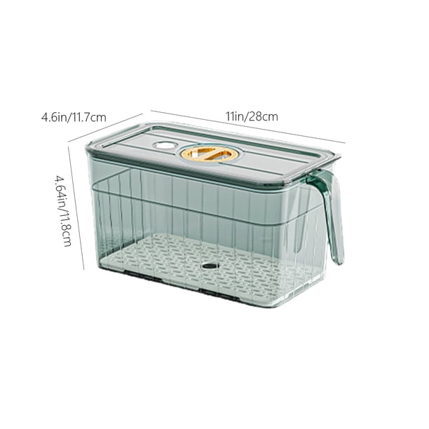 Contenedor hermético para almacenar alimentos con organizador de congelador de plástico H le, caja bento para despensa de cocina, refrigerador, estante de armario, pieza única, transparente, apilable
