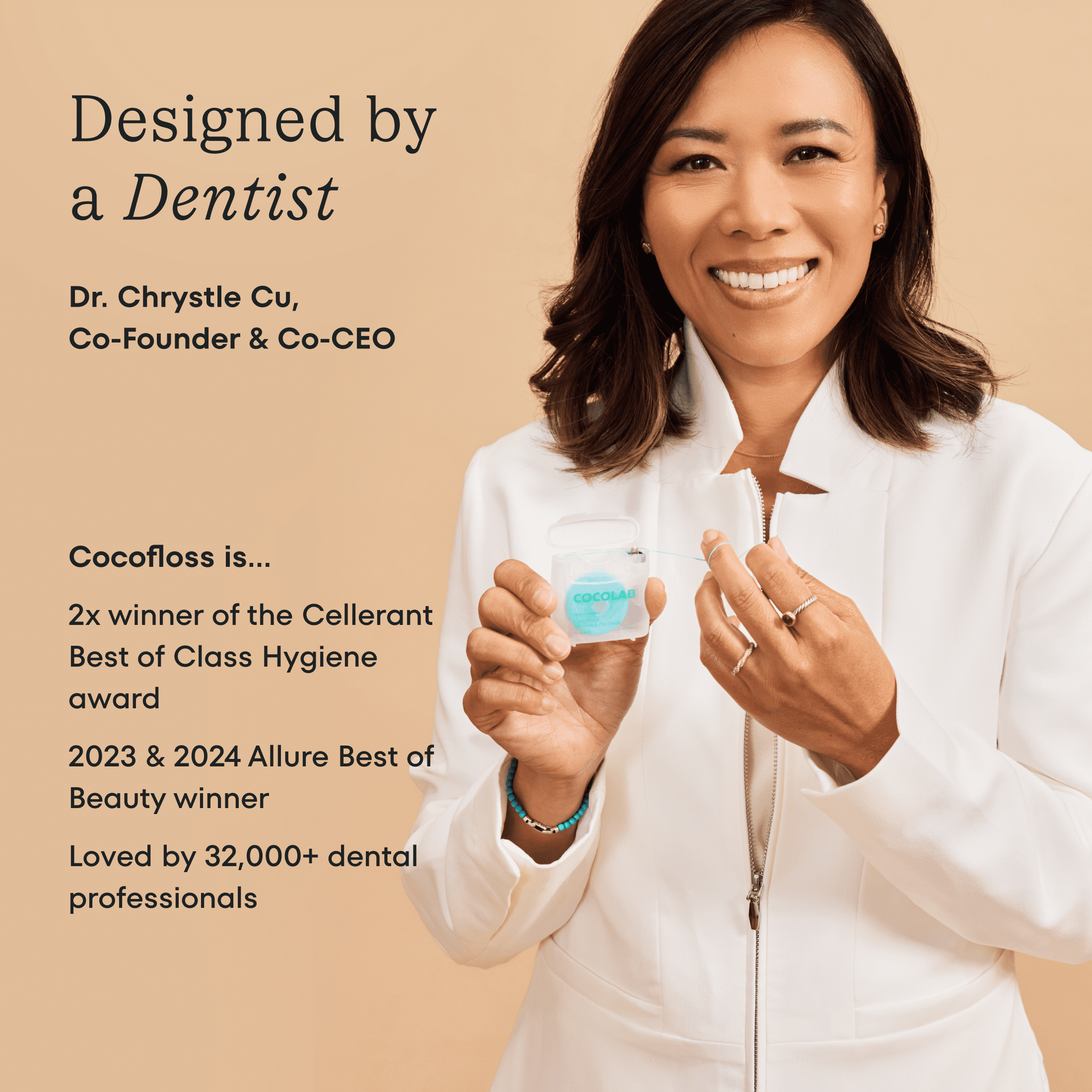 COCOLAB Cocofloss Refillable Dental Floss 33 yd - Delightful Mint
