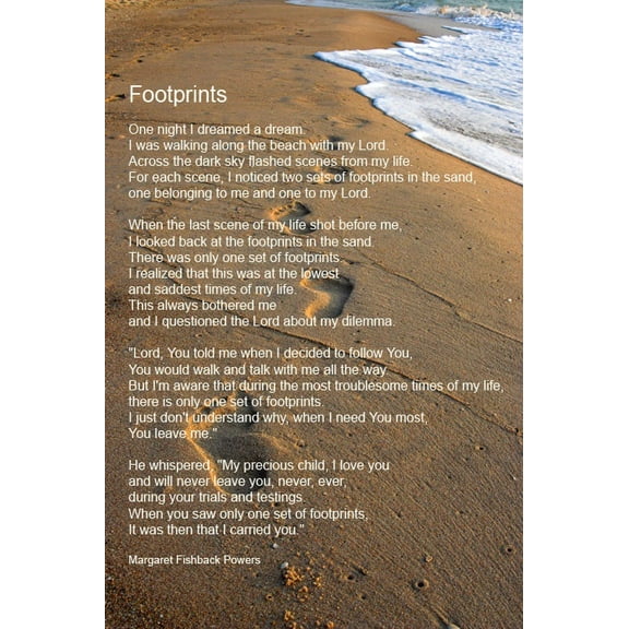 Great Images Footprints in the Sand 24x36 inch rolled poster