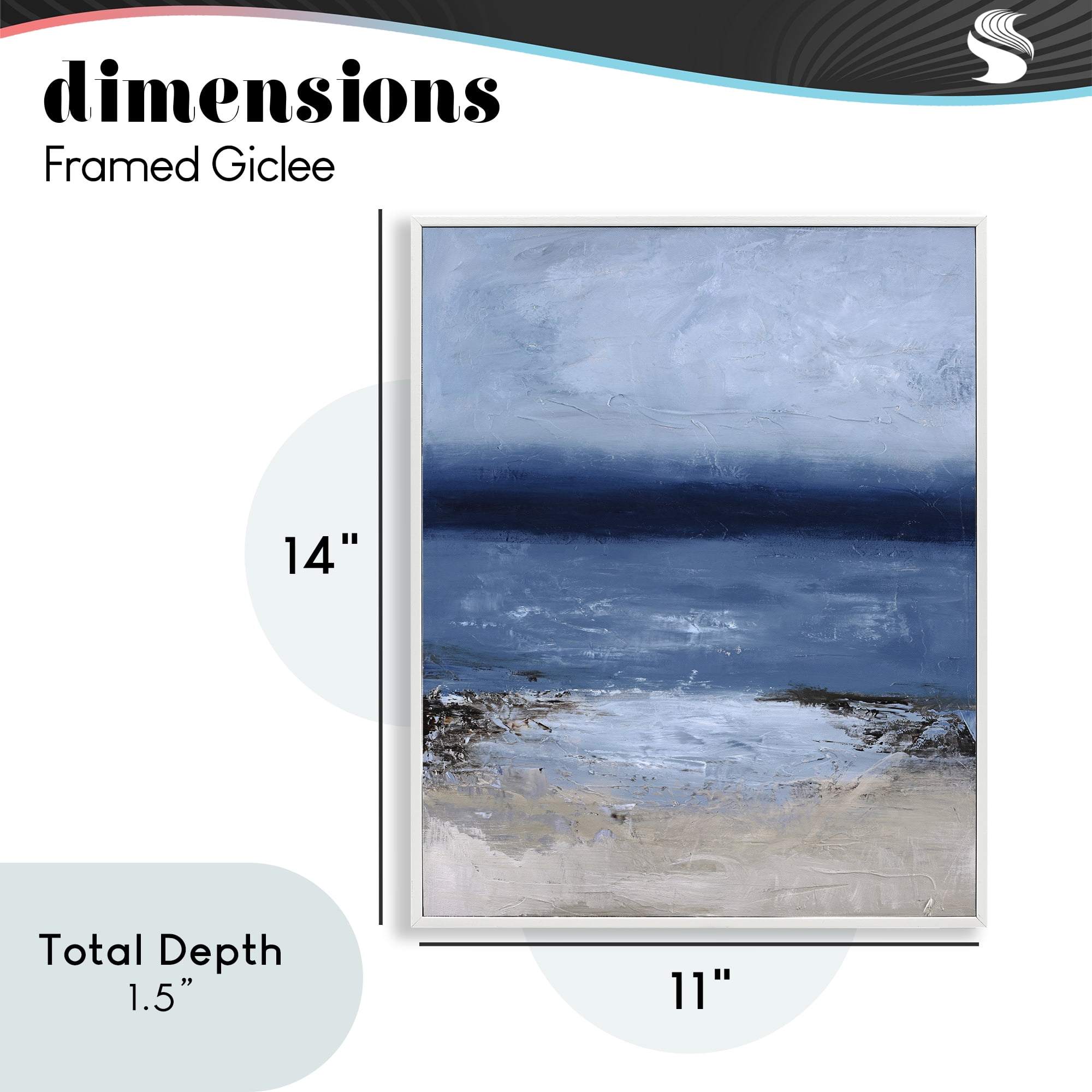 Endless Sea Moods White Framed Giclee Art, design by Design Fabrikken