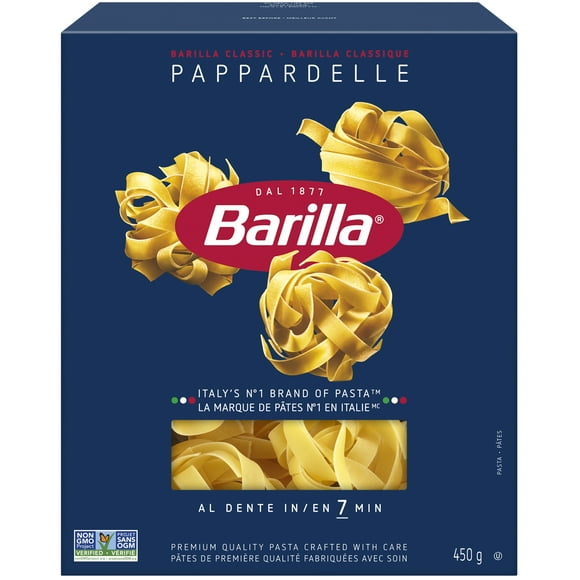 BARILLA PAPPARDELLE PASTA NESTS n.166, Barilla Semolina Pasta Pappardelle N. 166 450 g