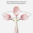 thumbnail image 3 of Baby tableware spoon Toddler infant child feeding training spoon easy to grip bendable softpink, 3 of 4