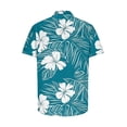 thumbnail image 4 of BiZtdJrK Mens Lightweight Button Down Shirts Big and Tall Lapel Short Sleeve Casual Summer Shirts Tropical Floral Hawaiian Vacation Tops Blue XXL, 4 of 5