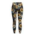 thumbnail image 6 of Renewold Sunflower Blue Flowert Yoga Leggings with Pockets for Women Athletic Pants High Waist Ultra Soft Hip Lift Ankle Pants Printed Leggings 4 Way Stretch Plus Size, 3XL, 6 of 8