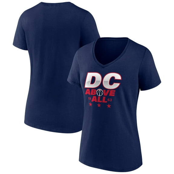 Women's Navy Washington Wizards Announcer V-Neck T-Shirt