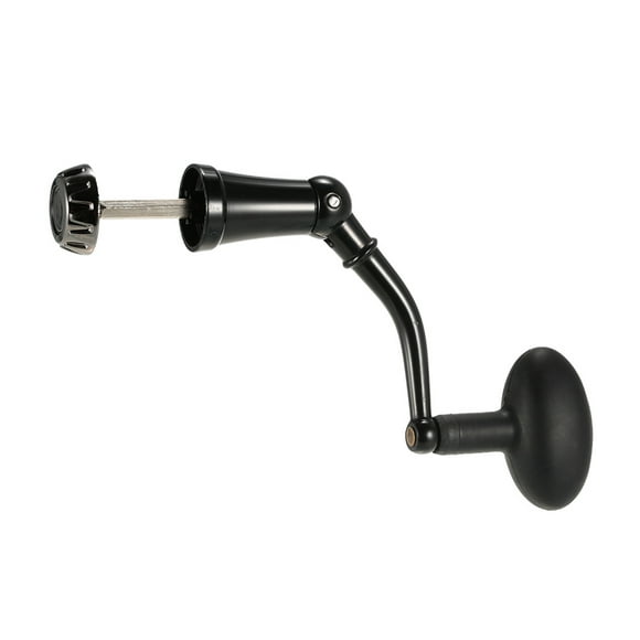 Lixada Lixada Moulinet Pivotant en Alliage d'Aluminium avec Manivelle Pliable, Noir/argent, Options Grande/petite Taille