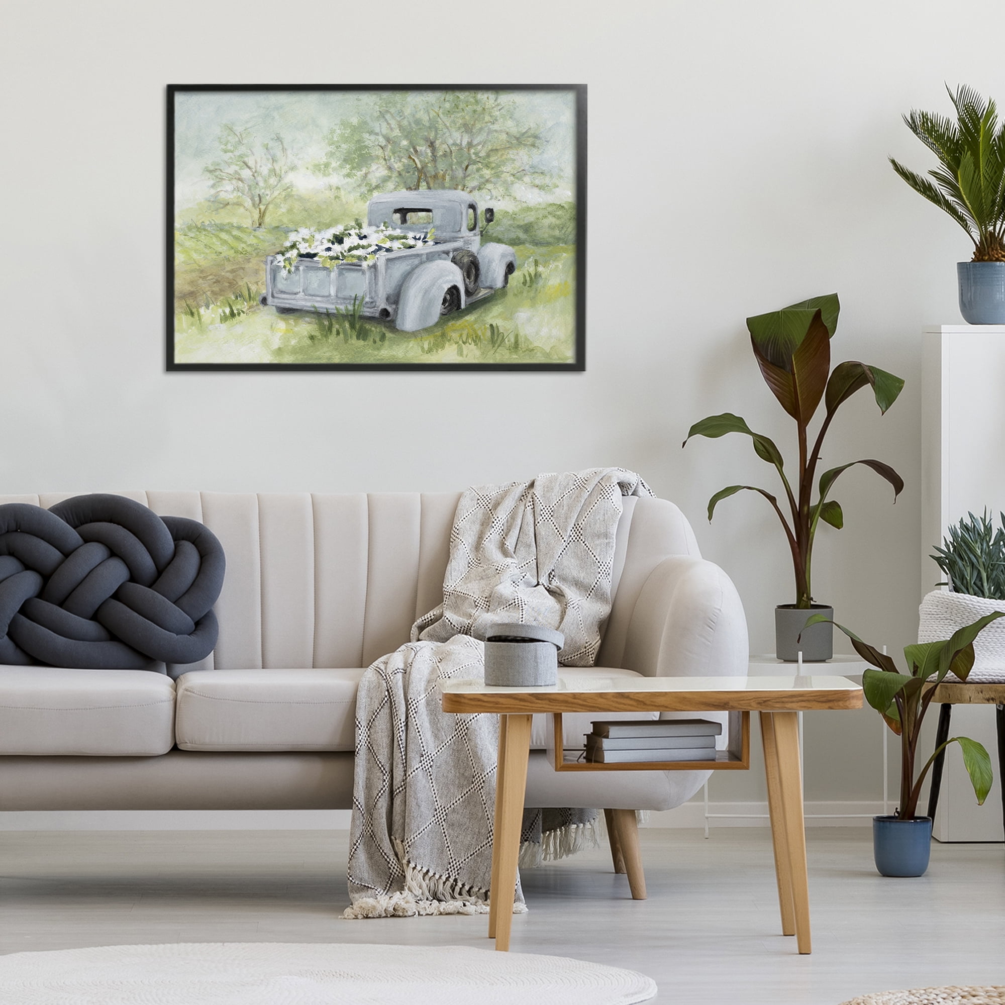 Stupell Industries Vintage Blue Truck Flower Sale Black Framed Giclee Art, design by Lanie Loreth