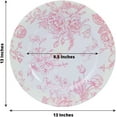 thumbnail image 3 of Set of 24 French Toile Charger Plates, 13" Pink Floral Acrylic Round Plates for Wedding Reception Dinner Party Decor,Durable Stylish Tableware, 3 of 9